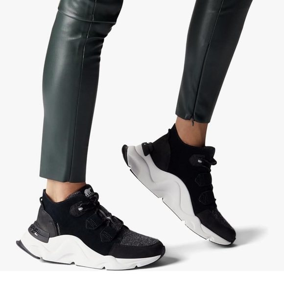 Sorel Shoes - Sorel Black Kinetic RNEGD Caribou Waterproof Leather All-Weather Sneaker Boot